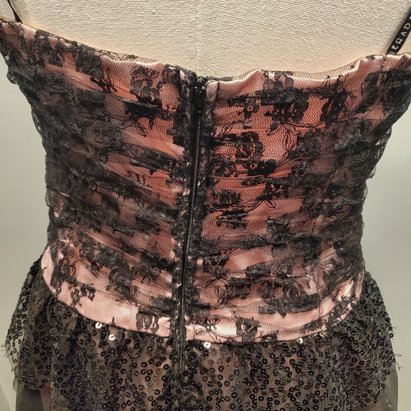 Masquerade Black and Pink Sequins Ruffle Dress - Picture 6 of 10